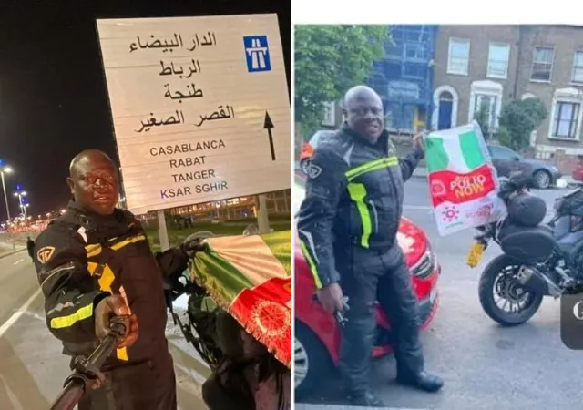 “I heard voices”- Nigerian Man riding bike from UK to Lagos narrates what he faced in Sahara Desert