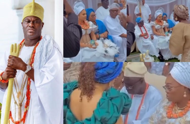 Ooni of Ife officially weds his third wife, Tobi Phillips (Video)