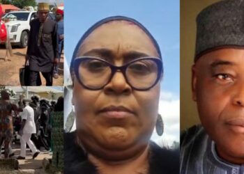 Hilda Dokubo bids emotional goodbye to Raymond Dokpesi as he is finally laid to rest.